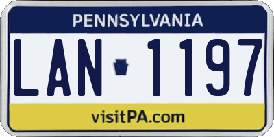 PA license plate LAN1197