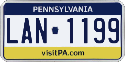 PA license plate LAN1199