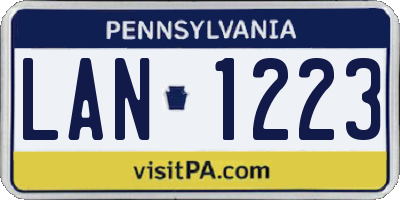 PA license plate LAN1223