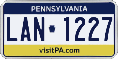 PA license plate LAN1227