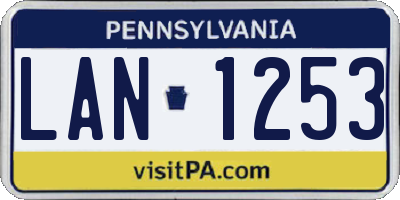 PA license plate LAN1253