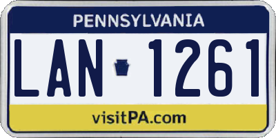 PA license plate LAN1261