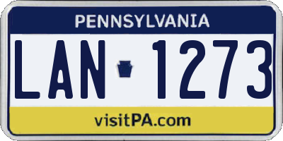 PA license plate LAN1273