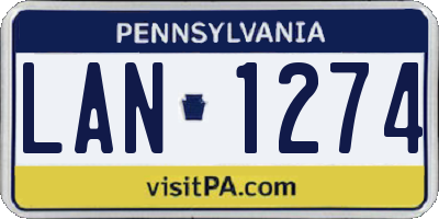 PA license plate LAN1274