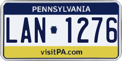 PA license plate LAN1276