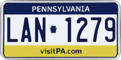PA license plate LAN1279