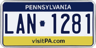 PA license plate LAN1281