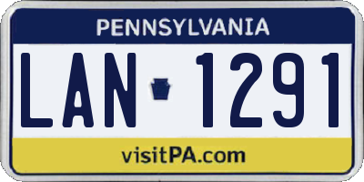 PA license plate LAN1291