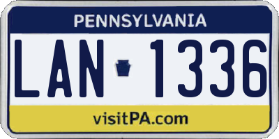 PA license plate LAN1336