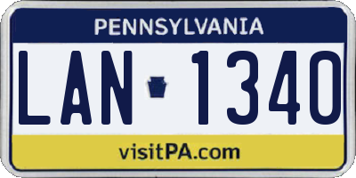 PA license plate LAN1340
