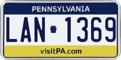 PA license plate LAN1369