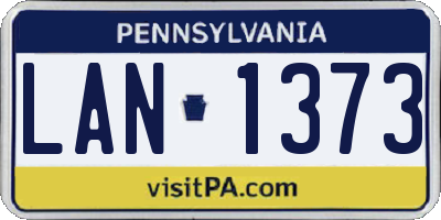 PA license plate LAN1373