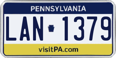 PA license plate LAN1379