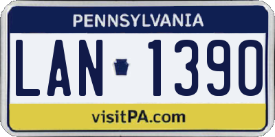 PA license plate LAN1390