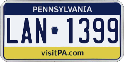 PA license plate LAN1399