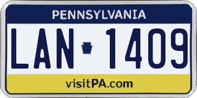 PA license plate LAN1409