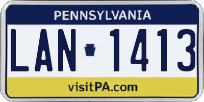PA license plate LAN1413