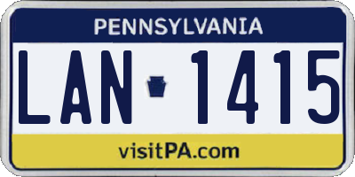 PA license plate LAN1415