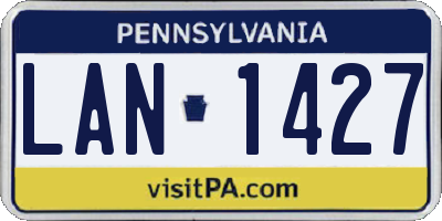 PA license plate LAN1427
