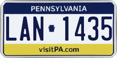 PA license plate LAN1435