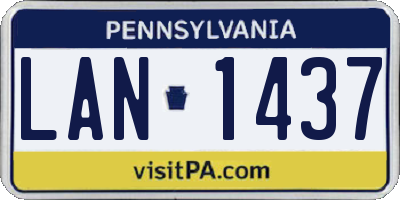 PA license plate LAN1437