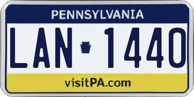 PA license plate LAN1440