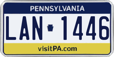 PA license plate LAN1446