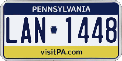 PA license plate LAN1448
