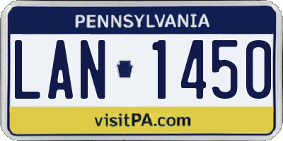 PA license plate LAN1450