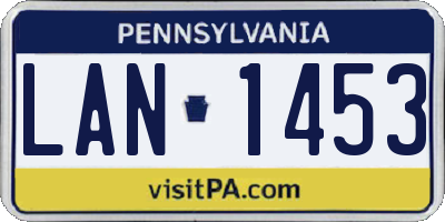 PA license plate LAN1453