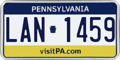 PA license plate LAN1459