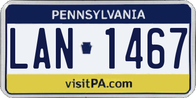 PA license plate LAN1467