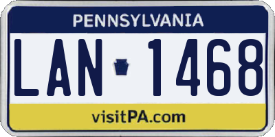 PA license plate LAN1468