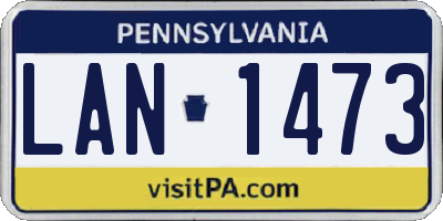 PA license plate LAN1473