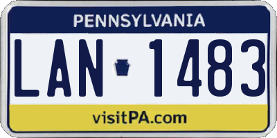 PA license plate LAN1483
