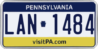 PA license plate LAN1484