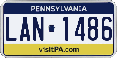 PA license plate LAN1486