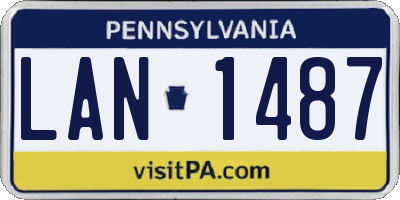 PA license plate LAN1487