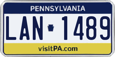 PA license plate LAN1489