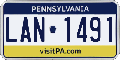 PA license plate LAN1491
