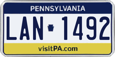 PA license plate LAN1492