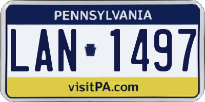 PA license plate LAN1497