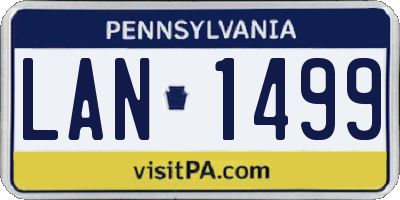 PA license plate LAN1499