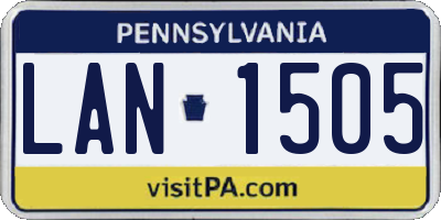 PA license plate LAN1505