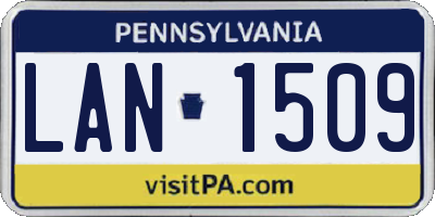 PA license plate LAN1509