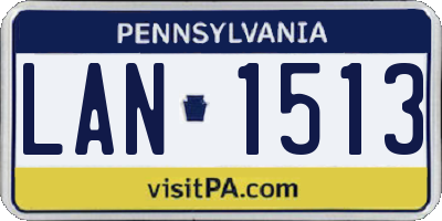 PA license plate LAN1513