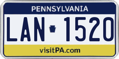 PA license plate LAN1520