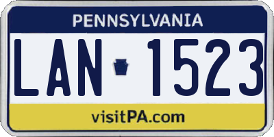 PA license plate LAN1523