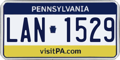 PA license plate LAN1529