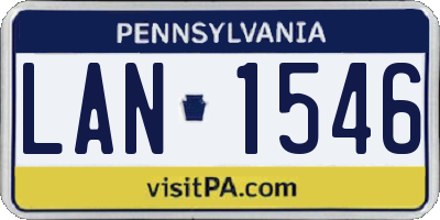 PA license plate LAN1546